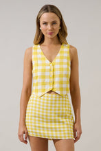 Load image into Gallery viewer, NEWEST ARRIVAL Yellow Gingham Mini Skirt Set
