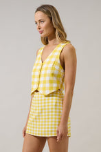 Load image into Gallery viewer, NEWEST ARRIVAL Yellow Gingham Mini Skirt Set
