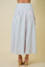 Load image into Gallery viewer, LAST ONE Pink/Green Striped Crop Midi Skirt Set
