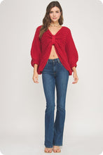 Load image into Gallery viewer, NEWEST ARRIVAL *PREORDER 11/21* Red Large Bow Reversible Sweater
