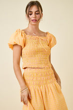 Load image into Gallery viewer, NEWEST ARRIVAL Pink/Yellow Gingham Smocked Maxi Skirt Set
