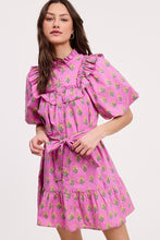 Load image into Gallery viewer, NEWEST ARRIVAL Pink Floral Puff Sleeve Dress
