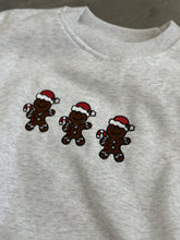Load image into Gallery viewer, Gray Gingerbread Recipe Embroidered Crewneck
