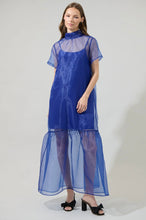 Load image into Gallery viewer, NEWEST ARRIVAL *RESTOCKED* Royal Blue Organza Overlay Maxi Dress
