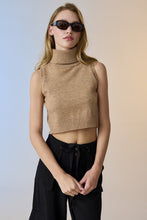 Load image into Gallery viewer, LAST ONE FINAL SALE Mocha Brown Turtleneck Sleeveless Sweater
