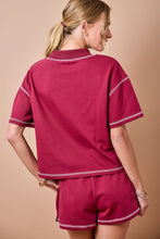 Load image into Gallery viewer, NEWEST ARRIVAL *PREORDER 9/4* Burgundy Mock Sweat Shorts Set
