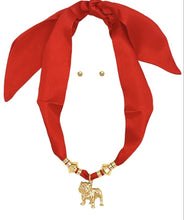 Load image into Gallery viewer, NEWEST ARRIVAL Georgia Bulldog Scarf Necklace with Earrings
