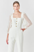Load image into Gallery viewer, NEWEST ARRIVAL Cream Organza Sleeve Jumpsuit
