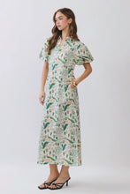 Load image into Gallery viewer, NEWEST ARRIVAL Peacock Print Puff Sleeve Maxi Dress
