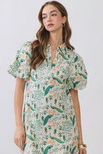 Load image into Gallery viewer, NEWEST ARRIVAL Peacock Print Puff Sleeve Maxi Dress
