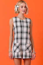Load image into Gallery viewer, RESTOCKED White/Black Tweed Romper
