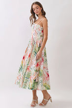 Load image into Gallery viewer, NEWEST ARRIVAL *PREORDER 6/26* Tropical Botanical Pleated Midi Dress
