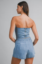 Load image into Gallery viewer, NEWEST ARRIVAL Denim Strapless Shorts Set
