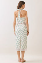 Load image into Gallery viewer, NEWEST ARRIVAL Green Botanical Fringe Midi Skirt Set
