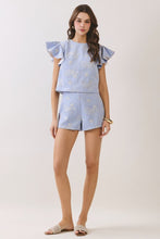 Load image into Gallery viewer, NEWEST ARRIVAL Blue Paisley Embroidered Shorts Set
