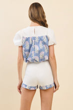 Load image into Gallery viewer, NEWEST ARRIVAL White Blue Floral Mini Shorts Set

