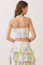 Load image into Gallery viewer, LAST ONE Pink/Green Floral Tiered Maxi Skirt Set
