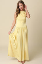 Load image into Gallery viewer, NEWEST ARRIVAL Butter Yellow Ruched Maxi Dress
