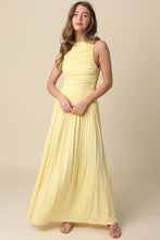 Load image into Gallery viewer, NEWEST ARRIVAL Butter Yellow Ruched Maxi Dress
