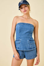 Load image into Gallery viewer, NEWEST ARRIVAL Denim Strapless Romper
