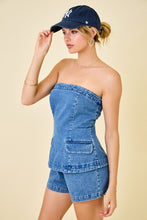 Load image into Gallery viewer, NEWEST ARRIVAL Denim Strapless Romper
