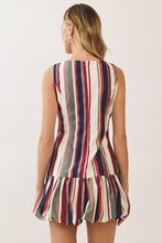 Load image into Gallery viewer, NEWEST ARRIVAL *PREORDER 10/6* Cream Navy Multi Striped Bubble Hem Dress
