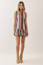 Load image into Gallery viewer, NEWEST ARRIVAL *PREORDER 10/6* Cream Navy Multi Striped Bubble Hem Dress
