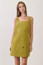 Load image into Gallery viewer, NEWEST ARRIVAL *PREORDER 10/7* Chartreuse Olive Green Mirror Embellished Dress
