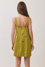 Load image into Gallery viewer, NEWEST ARRIVAL *PREORDER 10/7* Chartreuse Olive Green Mirror Embellished Dress
