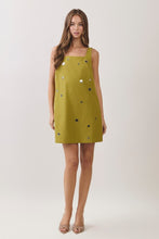 Load image into Gallery viewer, NEWEST ARRIVAL *PREORDER 10/7* Chartreuse Olive Green Mirror Embellished Dress
