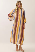 Load image into Gallery viewer, NEWEST ARRIVAL *PREORDER 10/7* Fall Watercolor Striped Maxi Dress

