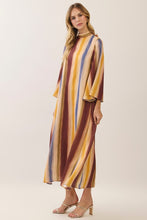 Load image into Gallery viewer, NEWEST ARRIVAL *PREORDER 10/7* Fall Watercolor Striped Maxi Dress
