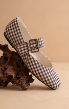 Load image into Gallery viewer, NEWEST ARRIVAL *PREORDER 10/9* Brown Gingham Ballet Flats
