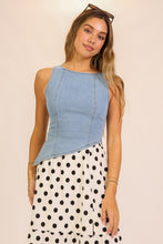 Load image into Gallery viewer, NEWEST ARRIVAL Denim Asymmetrical Sleeveless Blouse

