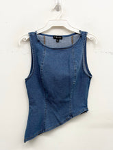 Load image into Gallery viewer, NEWEST ARRIVAL Denim Asymmetrical Sleeveless Blouse
