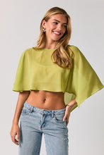 Load image into Gallery viewer, NEWEST ARRIVAL Light Olive Crop Poncho Top
