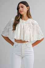Load image into Gallery viewer, NEWEST ARRIVAL Cream Embroidered Crop Top
