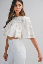 Load image into Gallery viewer, NEWEST ARRIVAL Cream Embroidered Crop Top
