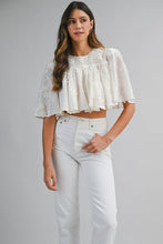 Load image into Gallery viewer, NEWEST ARRIVAL Cream Embroidered Crop Top
