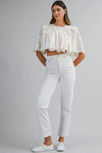 Load image into Gallery viewer, NEWEST ARRIVAL Cream Embroidered Crop Top
