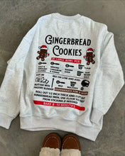 Load image into Gallery viewer, Gray Gingerbread Recipe Embroidered Crewneck
