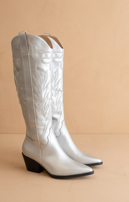 NEWEST ARRIVAL Silver Western Boots