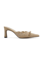 Load image into Gallery viewer, NEWEST ARRIVAL Taupe Bow Mule Heels
