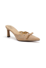 Load image into Gallery viewer, NEWEST ARRIVAL Taupe Bow Mule Heels
