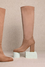 Load image into Gallery viewer, NEWEST ARRIVAL *PREORDER 8/14* Truffle Brown Stacked Heel Knee High Boots
