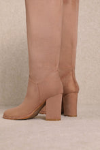 Load image into Gallery viewer, NEWEST ARRIVAL *PREORDER 8/14* Truffle Brown Stacked Heel Knee High Boots
