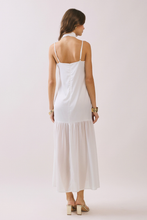 Load image into Gallery viewer, NEWEST ARRIVAL White Neck Scarf Chiffon Maxi Dress
