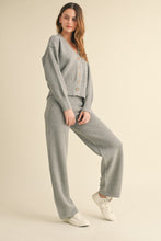 Load image into Gallery viewer, NEWEST ARRIVAL Heather Gray Knit Cardigan Lounge Set
