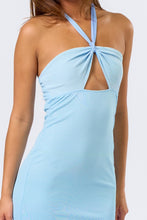 Load image into Gallery viewer, FINAL SALE Blue Ombre Halter Maxi Dress
