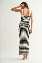 Load image into Gallery viewer, NEWEST ARRIVAL Black/Ivory Monochrome Knit Maxi Sweater Dress
